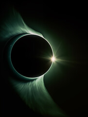Wall Mural - total solar eclipse in the sky,created with generative ai tecnology.