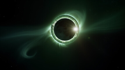 Wall Mural - total solar eclipse in the sky,created with generative ai tecnology.