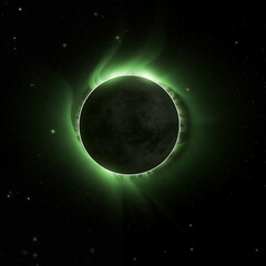 Wall Mural - total solar eclipse in the sky,created with generative ai tecnology.