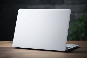 Laptop empty cover mock up on the table