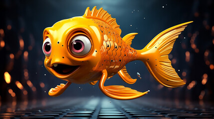 Wall Mural - fish in the water HD 8K wallpaper Stock Photographic Image 