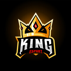 Wall Mural - Crown king esport gaming logo design illustration vector