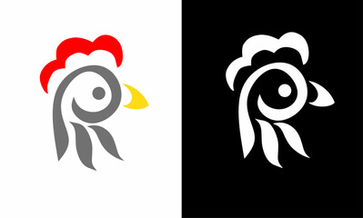 Wall Mural - illustration vector graphics of chicken head symbol logo template