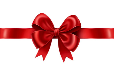 Wall Mural - red ribbon bow isolated  on transparent background