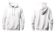 © Denis - Blank white hoodie in front and back view, mockup, isolated on transparent background