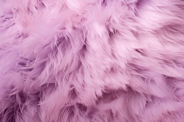  A close-up perspective reveals the soft allure of fluffy pink fur, bathed in a light purple hue, capturing the essence of a monochromatic color scheme with unmodulated tones.