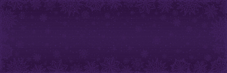 Wall Mural - purple christmas banner with snowflakes and stars. merry christmas and happy new year greeting banne