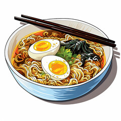 Poster - A bowl of ramen with good color flavor