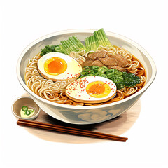 Poster - A bowl of ramen with good color flavor