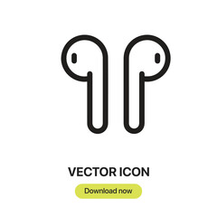 Poster - Earphones icon vector. Linear-style sign for mobile concept and web design. Earphones symbol illustration. Pixel vector graphics - Vector.	

