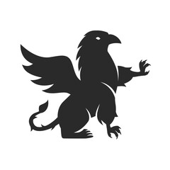 Wall Mural - Griffin logo. Griffin silhouette for Coat of Arms. Heraldic symbol. Griffin crest logo. Vector illustration