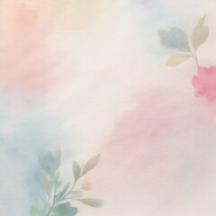 Wall Mural - watercolor delicate floral old paper background