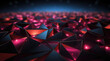 A sea of red and pink geometric triangle shapes with a deep, glowing ambiance.