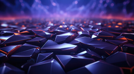 Wall Mural - A sea of sharp purple crystals, glimmering with reflected light.
