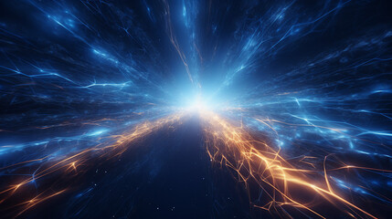 Aufkleber - Abstract Electric Spark Trails in a Futuristic Background