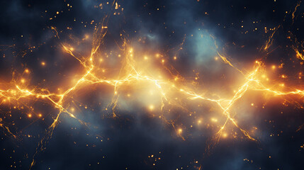 Aufkleber - Electric Sparks on a Dark Background Abstract Energy Pattern