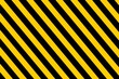 Black and yellow warning stripes diagonal pattern. Vector illustration