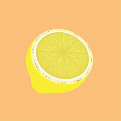 Poster - Cutting yellow lemon piece