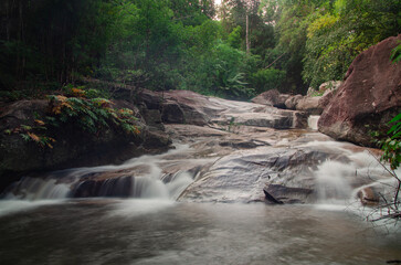 Poster - The waterfall is located in a national park in Thailand.