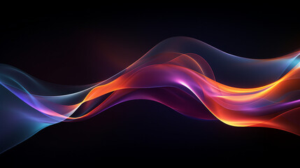 Leinwandbilder - Dynamic Waves of Light and Color on a Dark Background