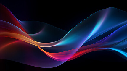 Leinwandbilder - Dynamic Waves of Light and Color on a Dark Background