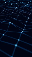 Vertical Blue Glowing Representation Of Web Network Seamless Concept. Motion Design