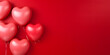 © Orkidia - Red Heart shaped balloons composition on a solid color background - Love design