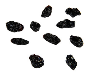 black raisin on white transparent background