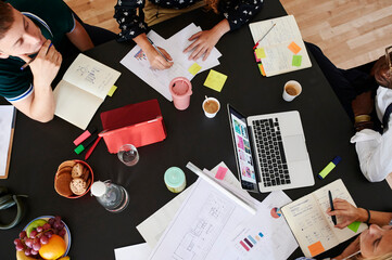 Canvas Print - Close-up of young business people having a meeting in office