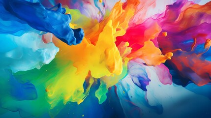 Poster - Abstract background of acrylic paint mixing in water. Colorful abstract background