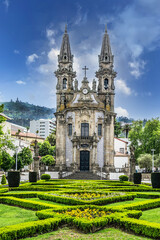 Wall Mural - Sao Gualter Church (Igreja de Nossa Senhora da Consolacao e Dos Santos Passos) in the Old City of Guimaraes, Portugal. The church built in XVIII century with Baroque style and Rococo decoration.