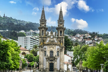 Wall Mural - Sao Gualter Church (Igreja de Nossa Senhora da Consolacao e Dos Santos Passos) in the Old City of Guimaraes, Portugal. The church built in XVIII century with Baroque style and Rococo decoration.