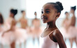 © Malchevska Studio - Black-skinned 7 years old ballerina in dance studio - ballet and dancer concept