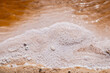Salt in an evaporation pit at the Chott el Djerid dry salt lake.
