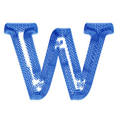 Sticker - Symbol made of blue dollar signs. letter w