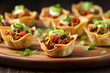 Mini Taco Cups with Avocado Topping