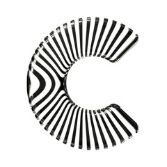 Wall Mural - White symbol with ultra thin black straps. letter c