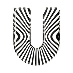 Wall Mural - White symbol with ultra thin black straps. letter u