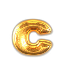 gold inflatable symbol with glow. letter c