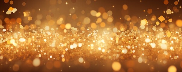 Wall Mural - golden new year or christmas holidays particles and sprinkles for a holiday celebration. shiny golde