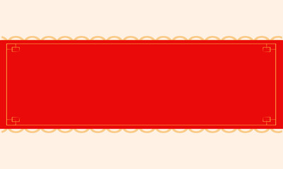 Vector chinese red horizontal banners with gold borders