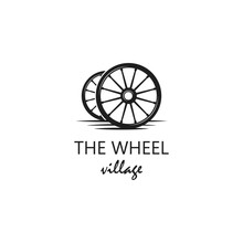 Cart Wheel Vehicle Traditional Logo Design, Farming Wagon Wood, Cart Wood Rustic, Traditional Cart Design.