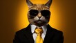 © artbot - Dapper Cat wearing Suit, and Tie with Sunglasses