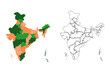 India map vector. National map of India with territory.