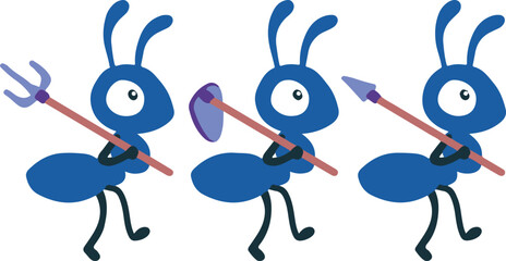 Busy Ants Workforce Group Vector Art . Ideal for a variety of projects, from educational materials to cheerful designs