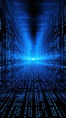 digital binary programming functions with blue color