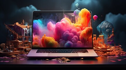 Wall Mural - Creative visual of software and app for gadget applications. User experience Design concept.