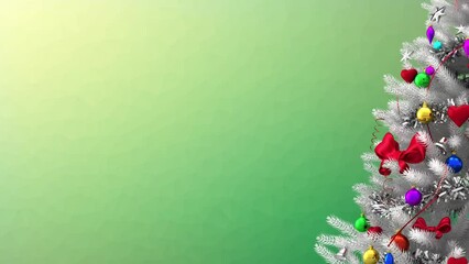 Poster - Animation of christmas tree on green background with copy space