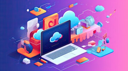 Wall Mural - Creative visual of software and app for gadget applications. User experience Design concept.