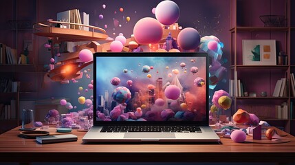 Wall Mural - Creative visual of software and app for gadget applications. User experience Design concept.